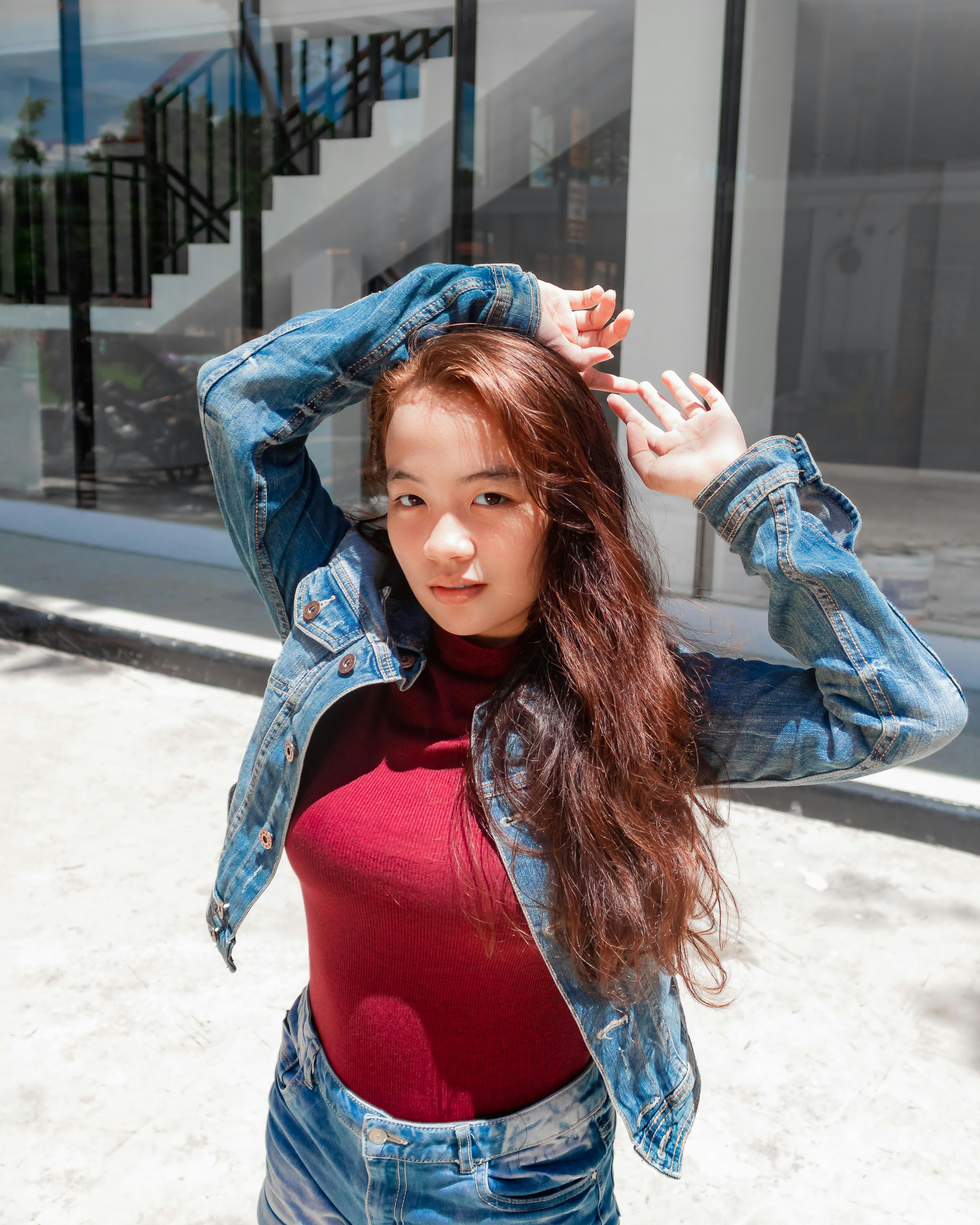 denim jacket with crop top