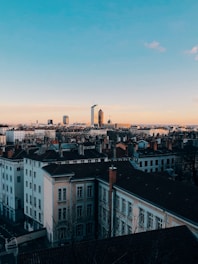 white and brown concrete buildings during sunset