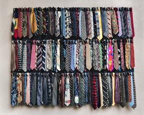 black white and red textile