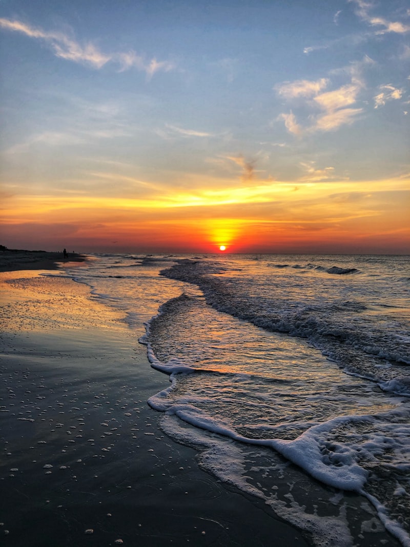 Ocean waves at sunset on Hilton Head Island