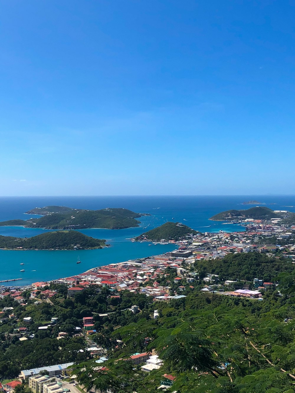 aerial view of city near body of water during daytime