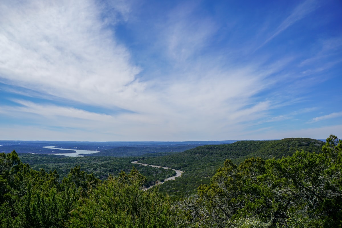 Texas Hill Country green landscape near New Braunfels