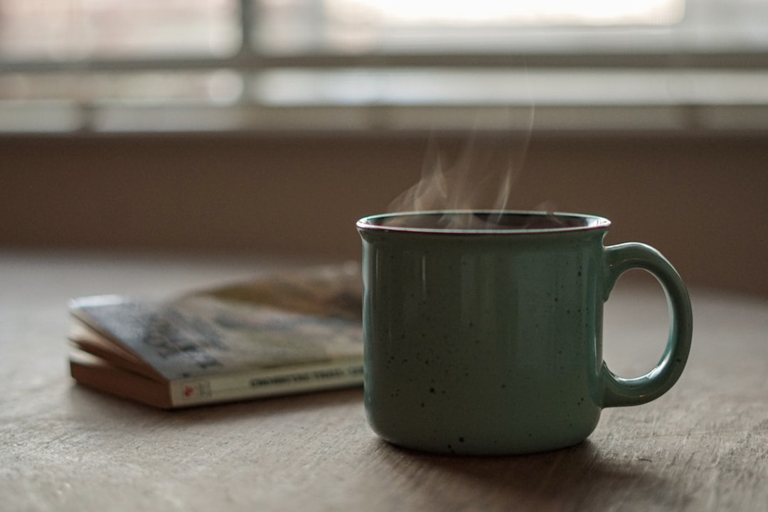 Quiet mornings with coffee and book.