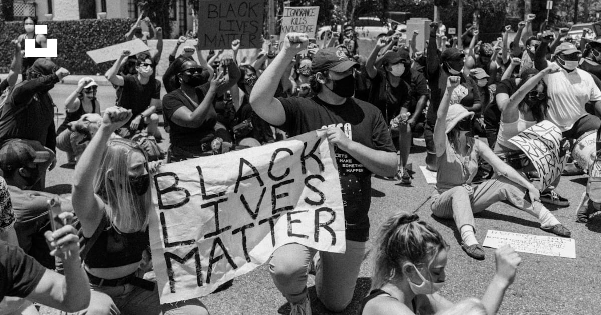 Grayscale photo of people sitting on bench photo – Free Protest Image ...