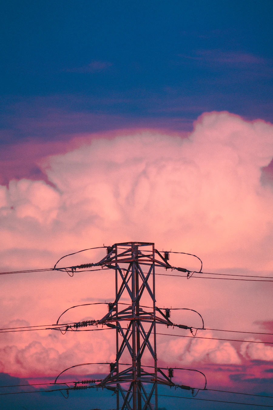 High-voltage electric transmission tower in India