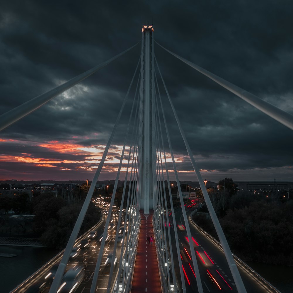 time lapse photography of cars on road during night time