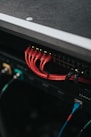 black and red audio mixer