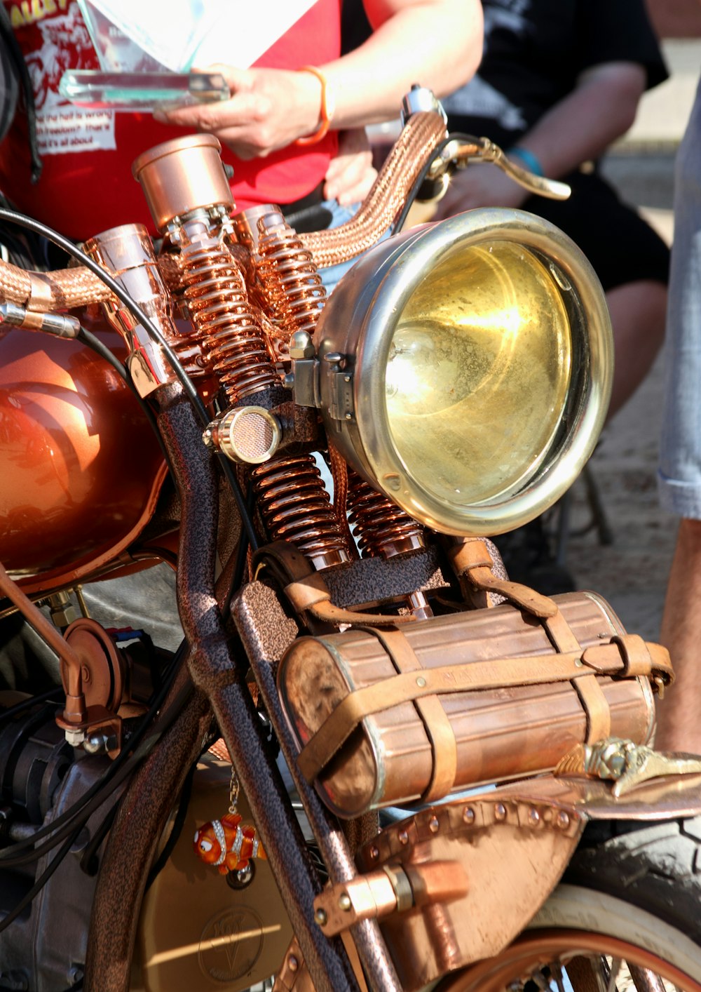 brown and black vintage motorcycle