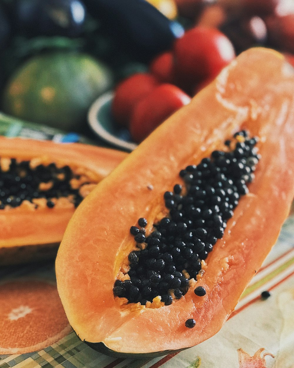 sliced bread with black beans on top