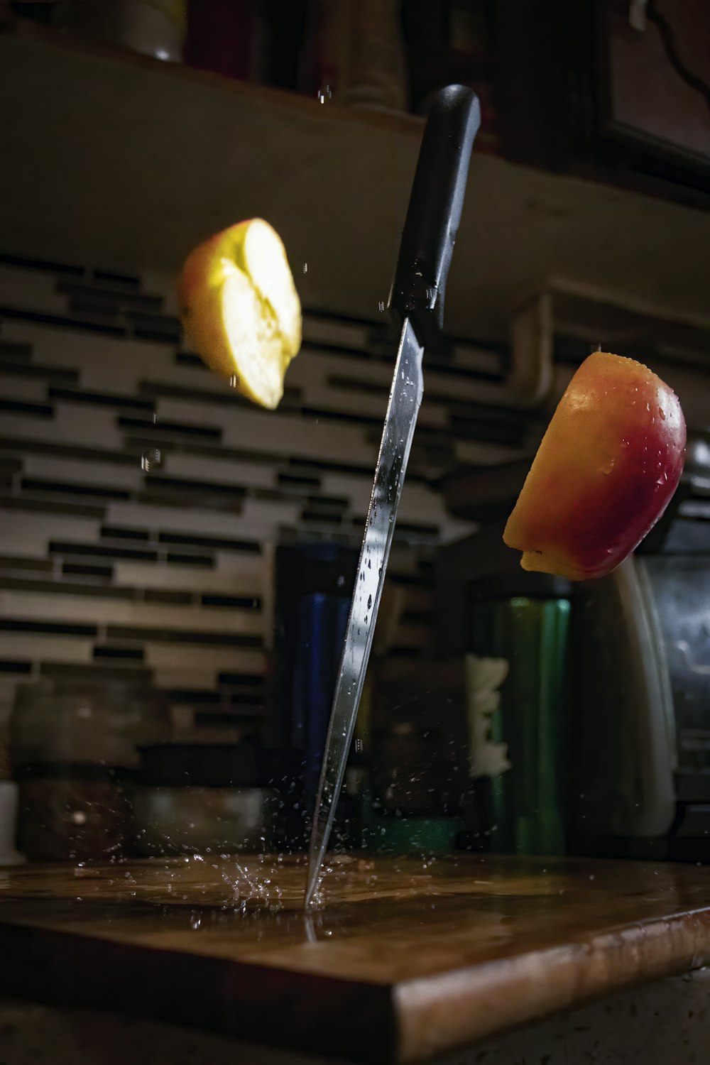 stainless steel fork on glass table