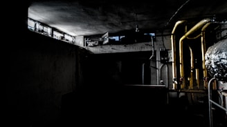 A dimly lit steampunk laboratory filled with gears, glowing tubes, and a large brass control panel, evoking a villain's lair.