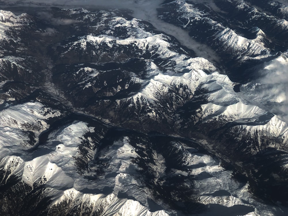 white and black snow covered mountain