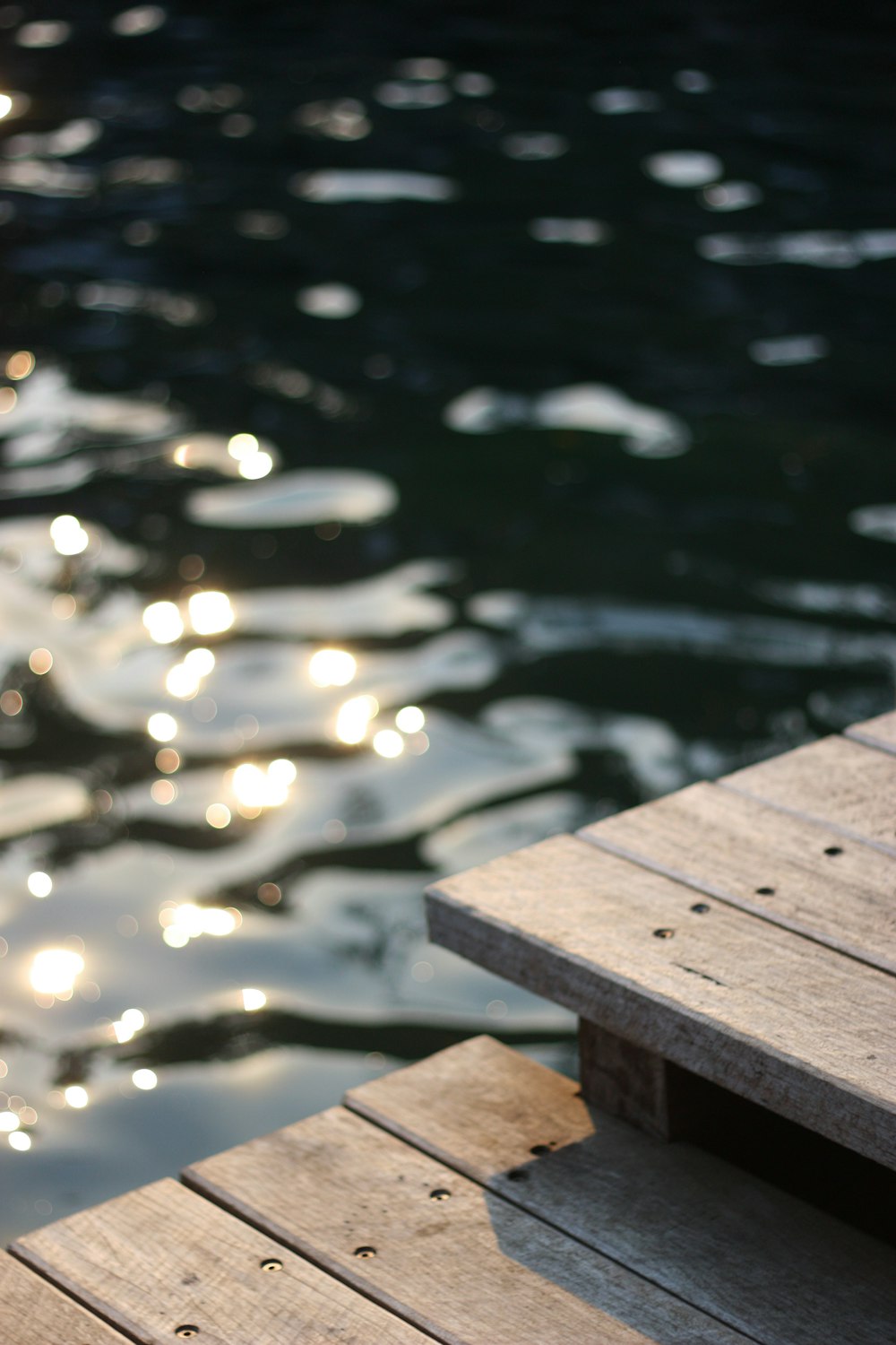 brown wooden bench near body of water