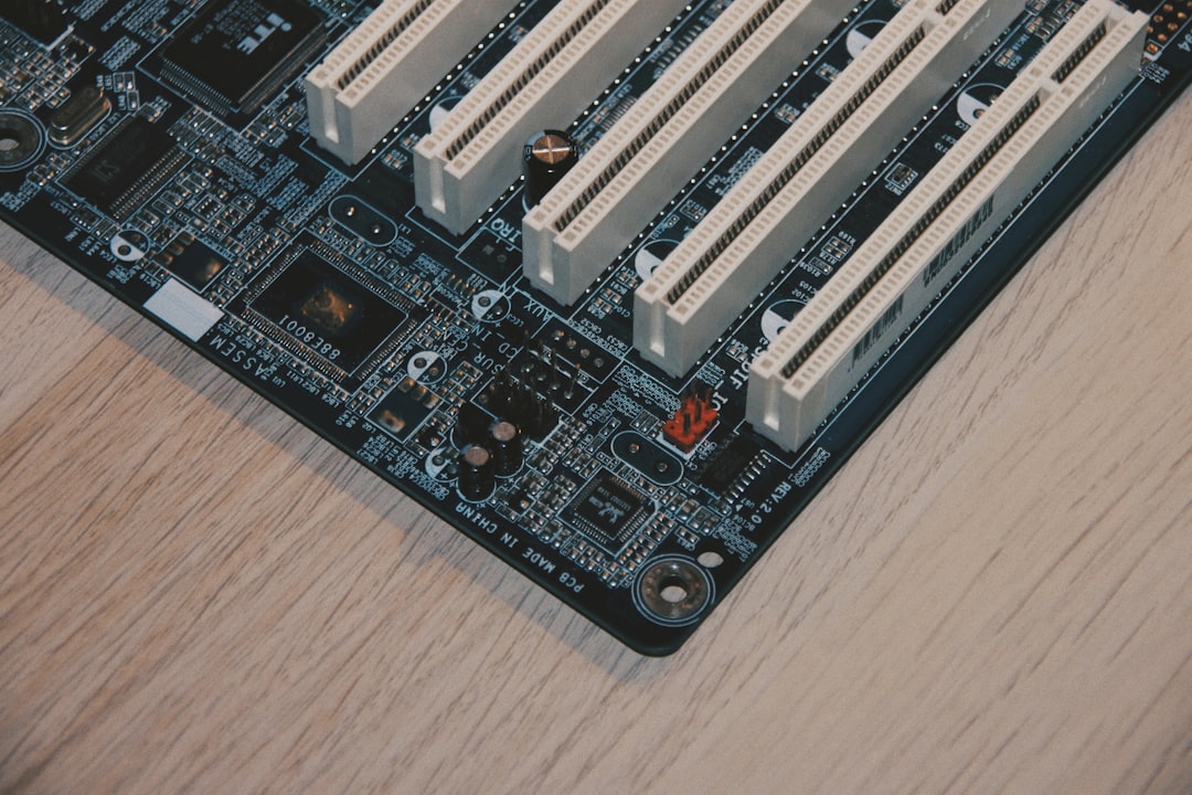 black and gray computer motherboard