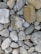 A collection of variously sized and shaped smooth stones, with colors ranging from gray to brown. Some stones have unique textures or patterns, and the arrangement creates a visually interesting mosaic. The scene has a natural, earthy feel.