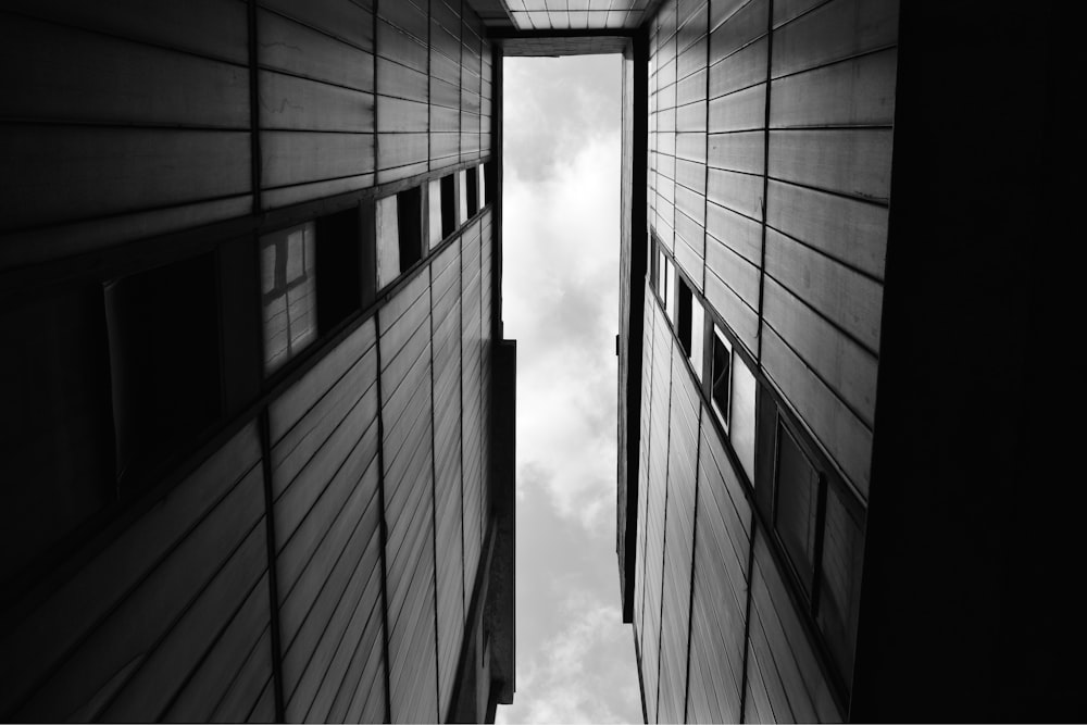 grayscale photo of high rise building