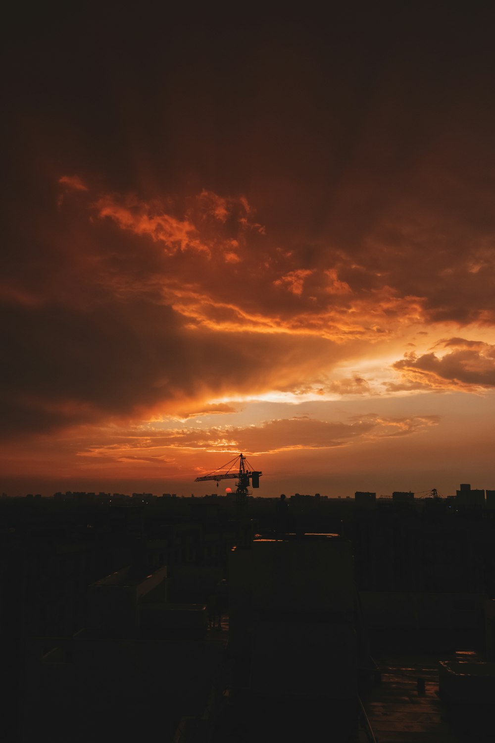 silhouette of buildings during sunset