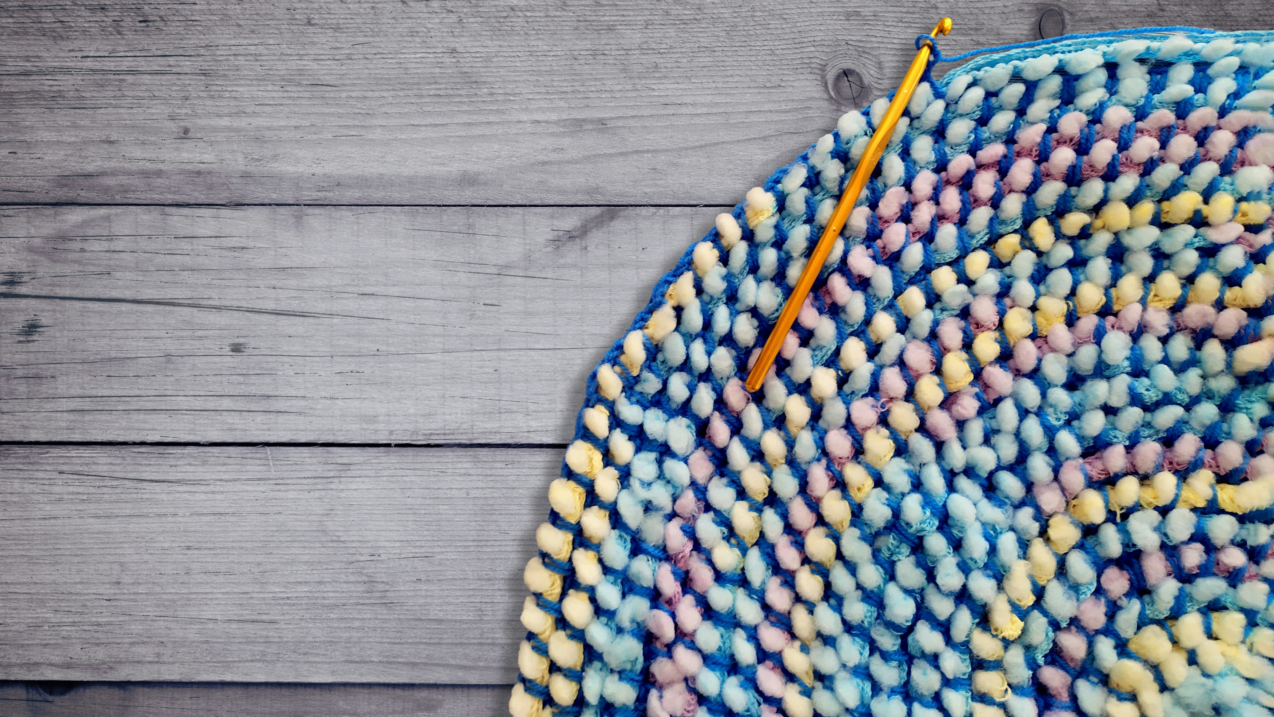 Crochet circular mat.