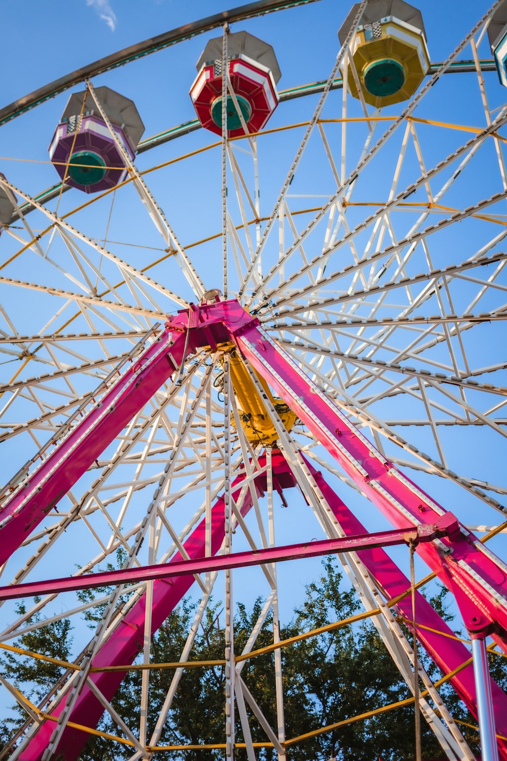 red and yellow ferris wheel