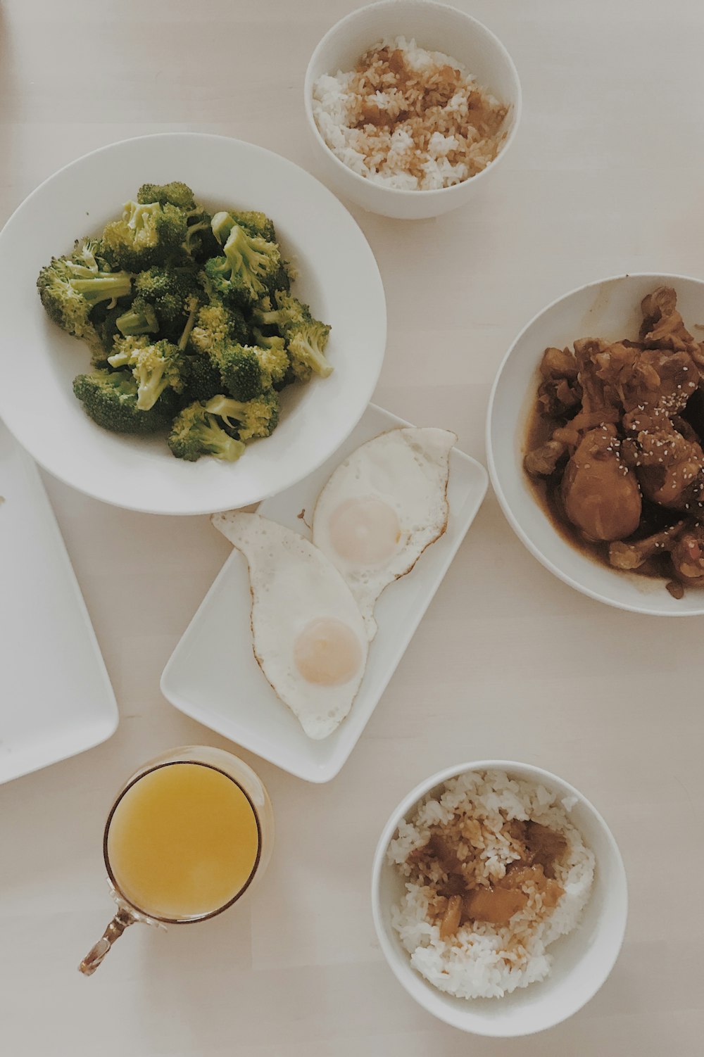 white ceramic plate with food on white table