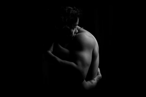 Murdered by Darkness Image topless woman in black and white photography