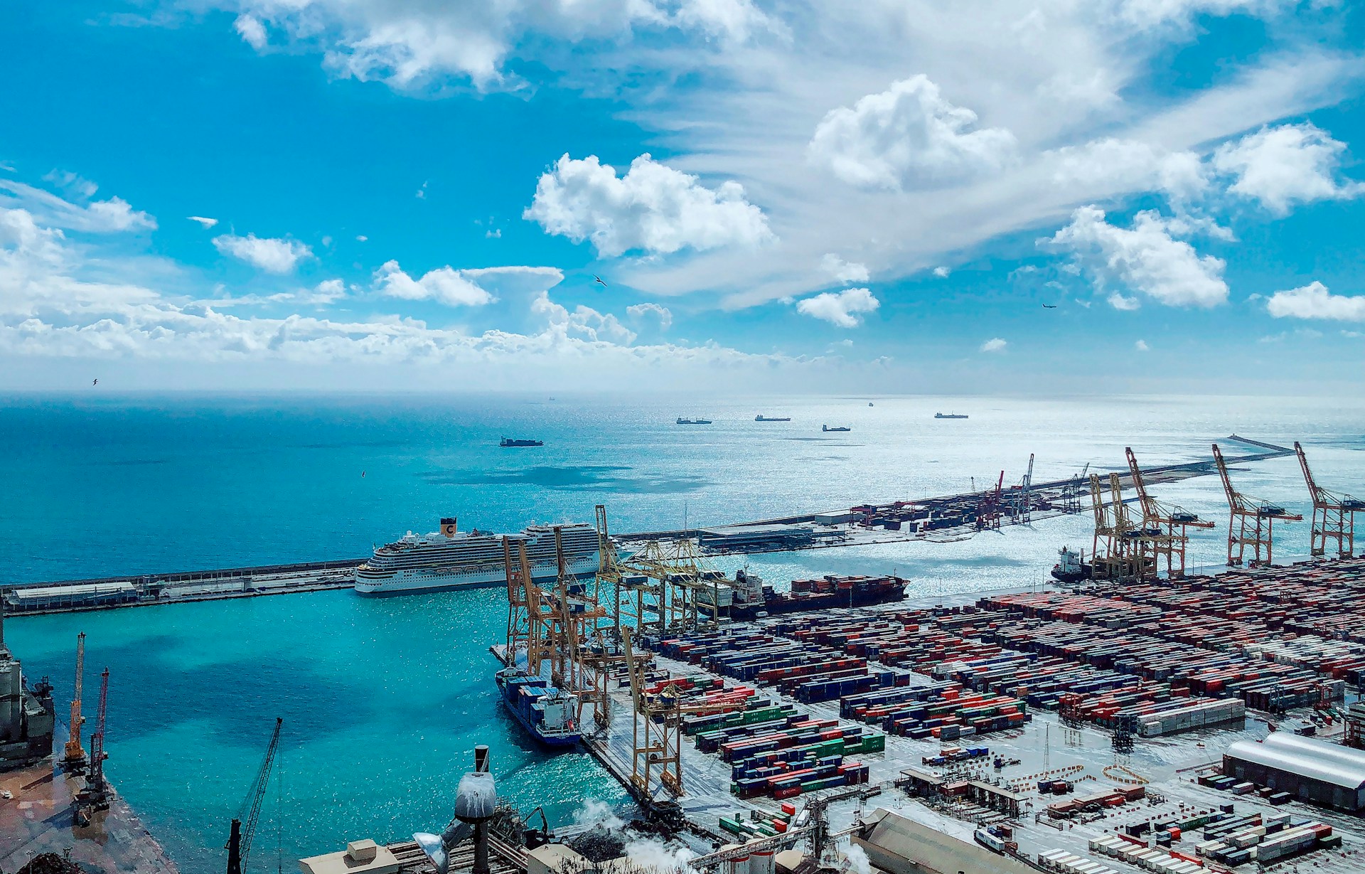 aerial view of city buildings near sea during daytime