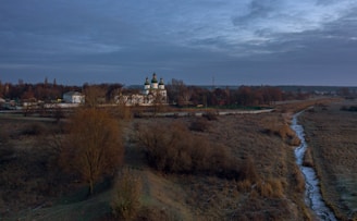 A serene view of the Sts. Cyril and Methodius Church in Narva, Estonia.