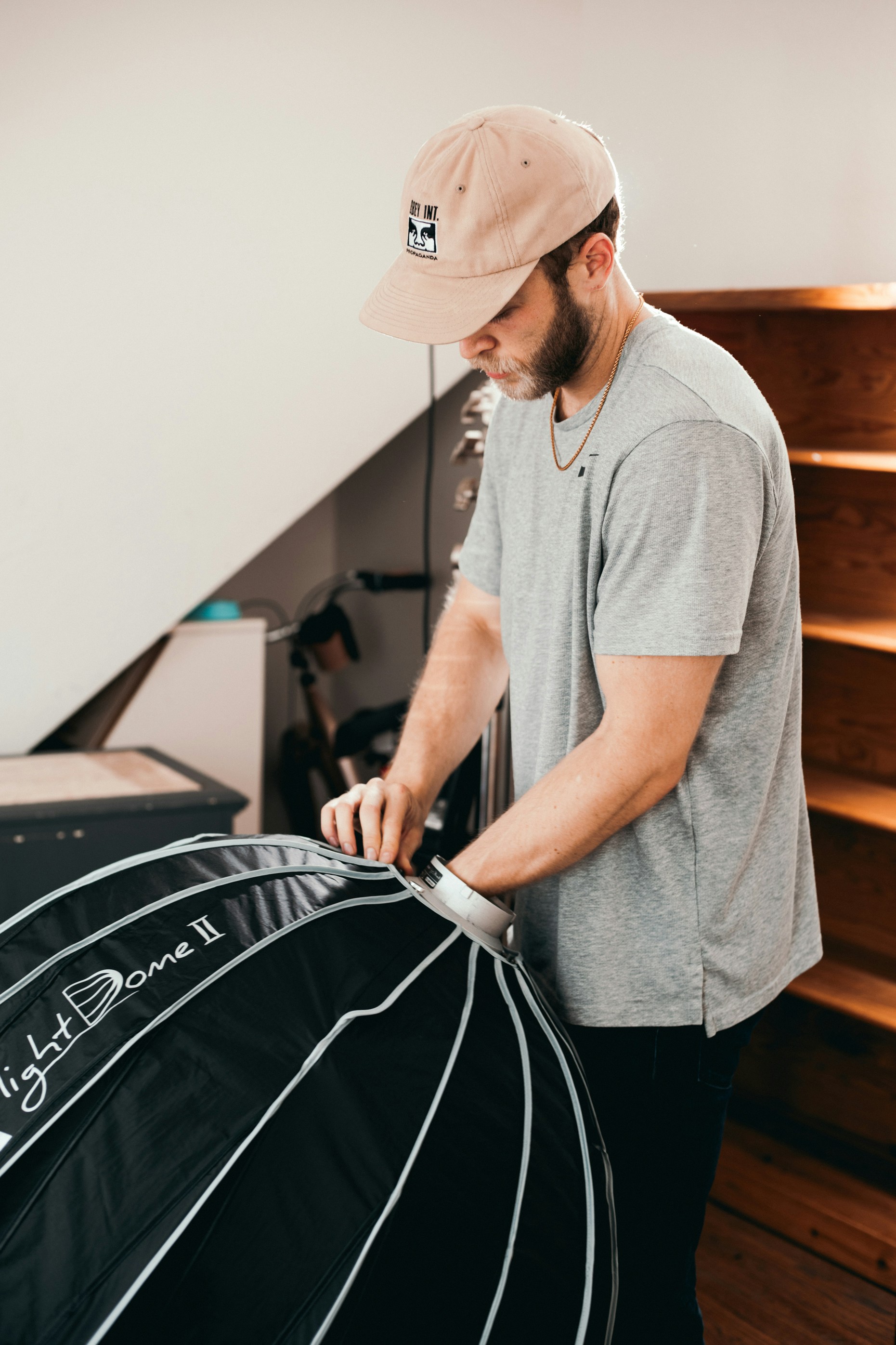 gray polo hat