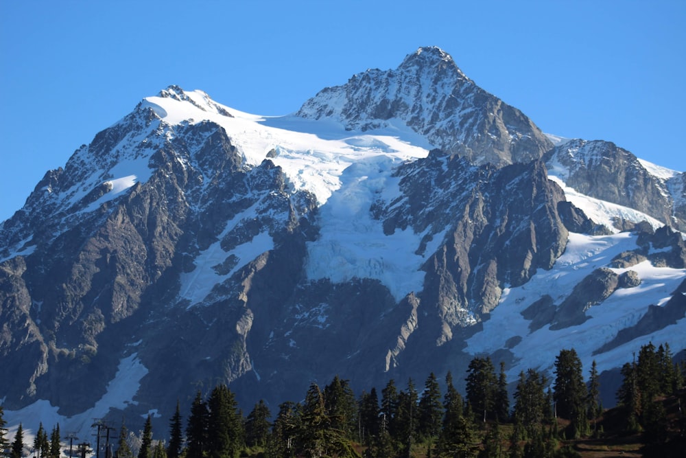 snow covered mountain during daytime