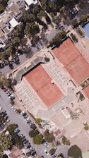 aerial view of brown concrete building