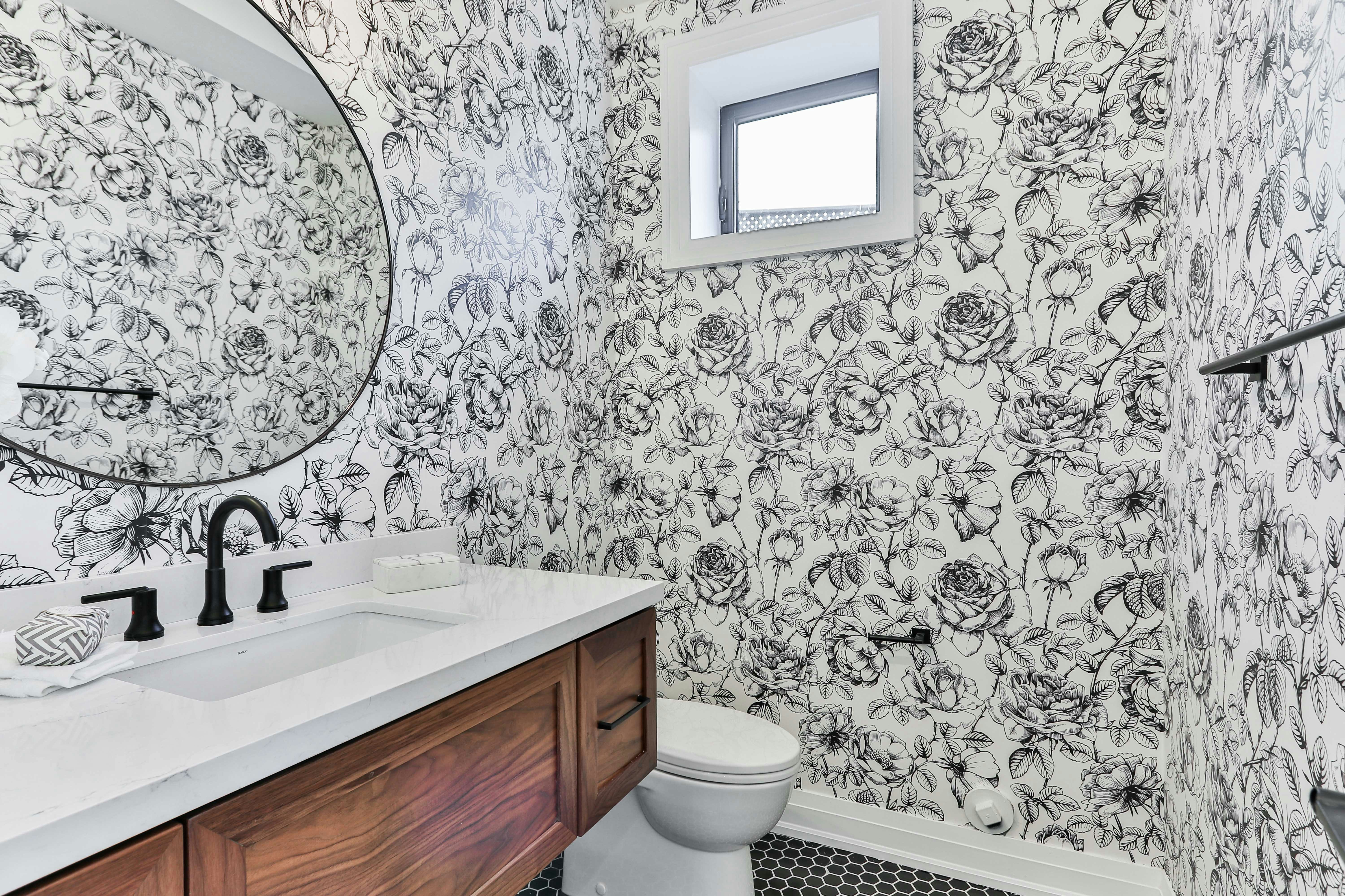 bathroom wallpaper maximalist, wallpaper, Affordable Maximalist Floating Shelves for Bathroom 4