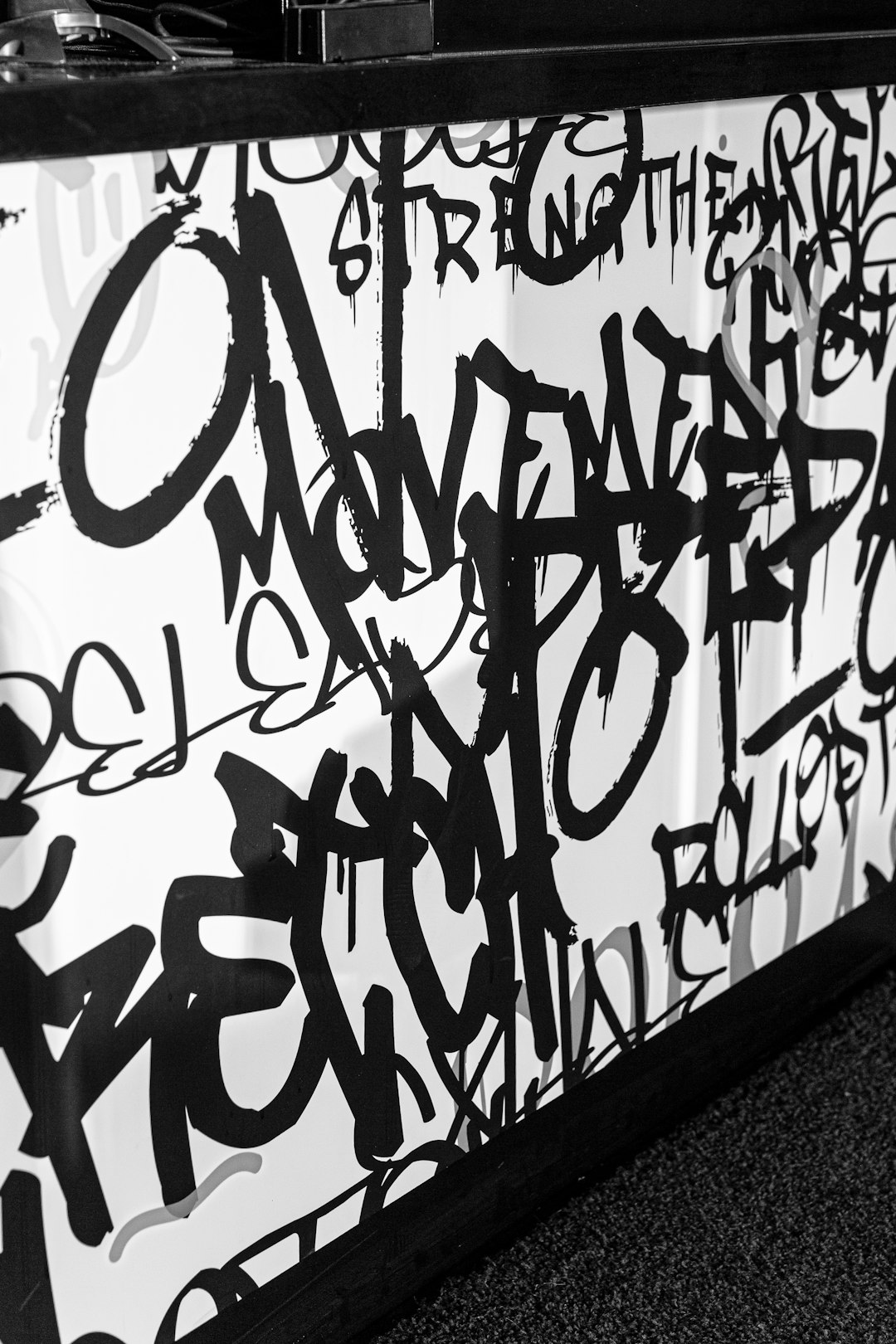 black and white wall graffiti