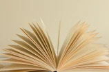 white book page with black background