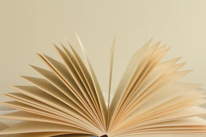 white book page with black background