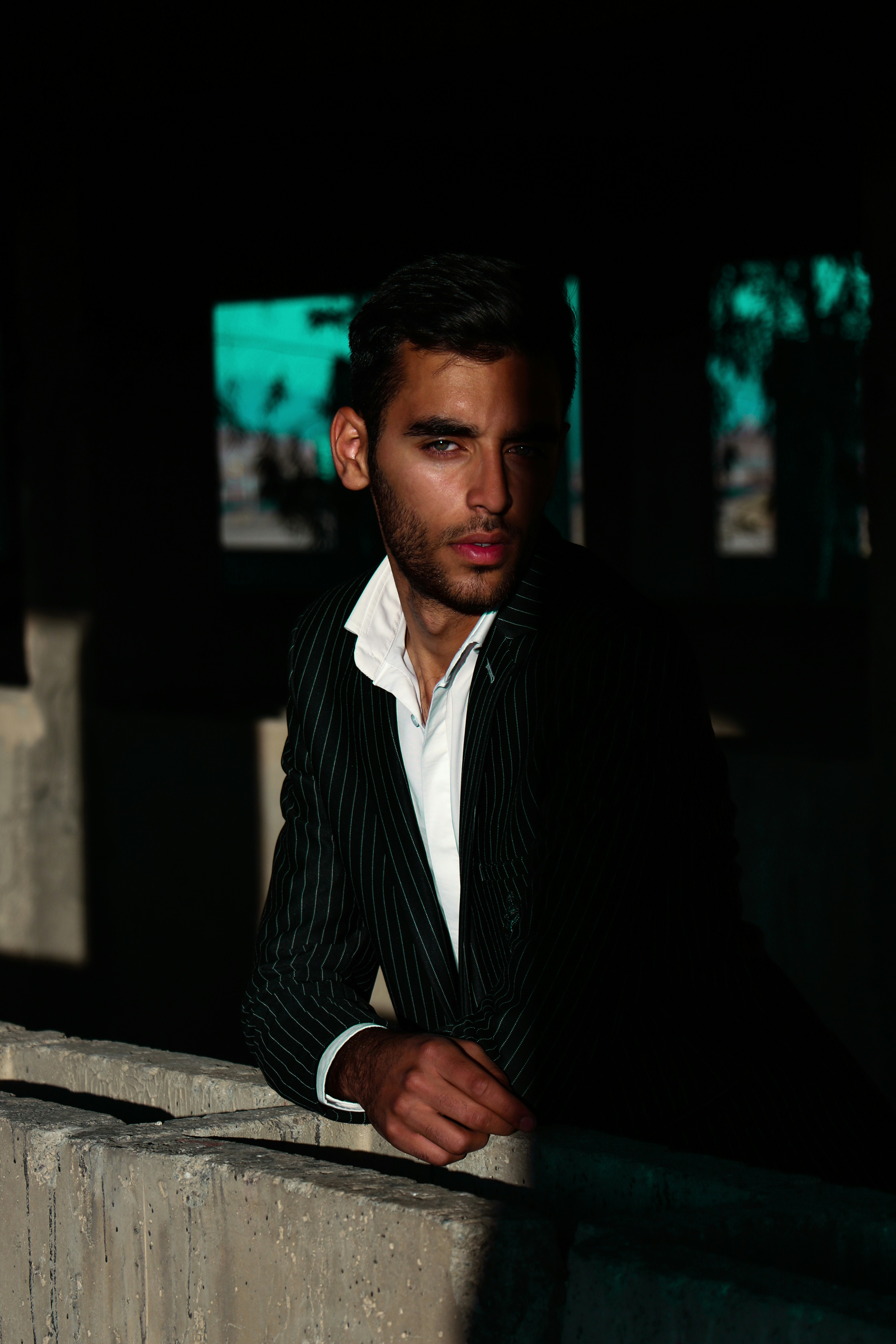 man in black suit jacket