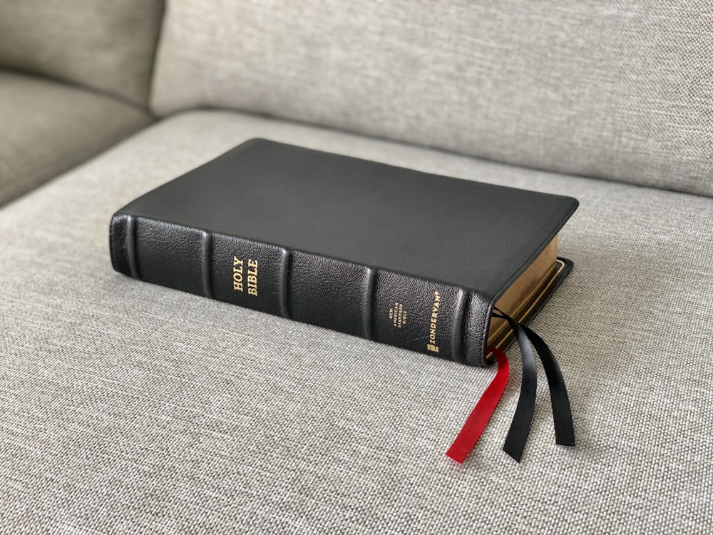 black and red box on gray textile