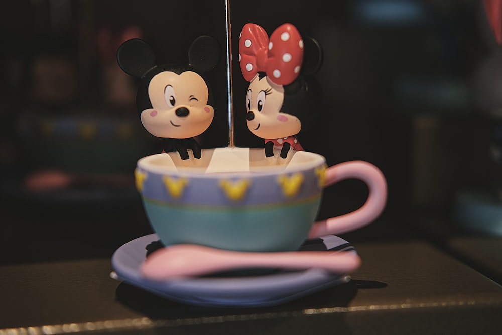 mickey mouse ceramic teacup on saucer