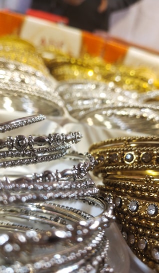 A stunning close-up of intricate Indian jewelry showcasing detailed craftsmanship.