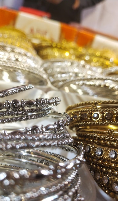 Close-up of handmade Konkani jewelry showcasing intricate craftsmanship