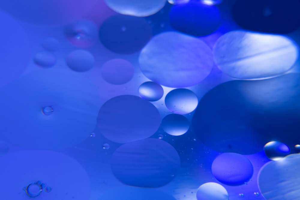 blue and white bubbles illustration