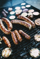 brown sausage on black grill