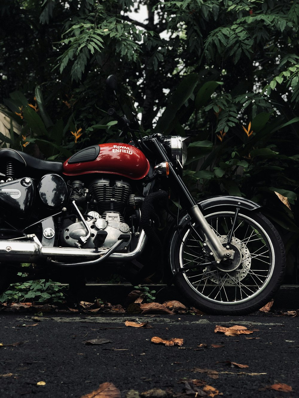 red and black cruiser motorcycle