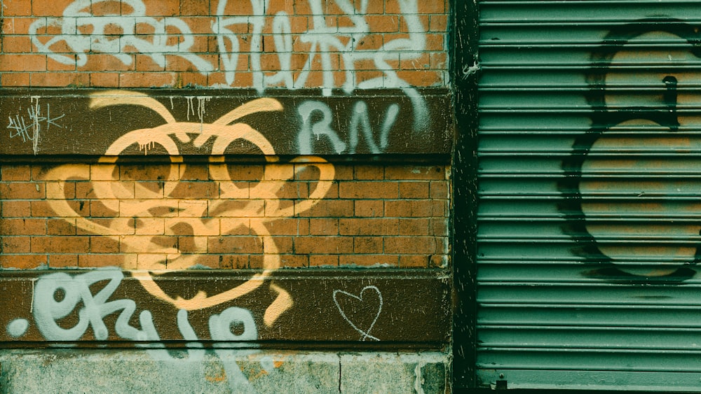 black and white graffiti on wall