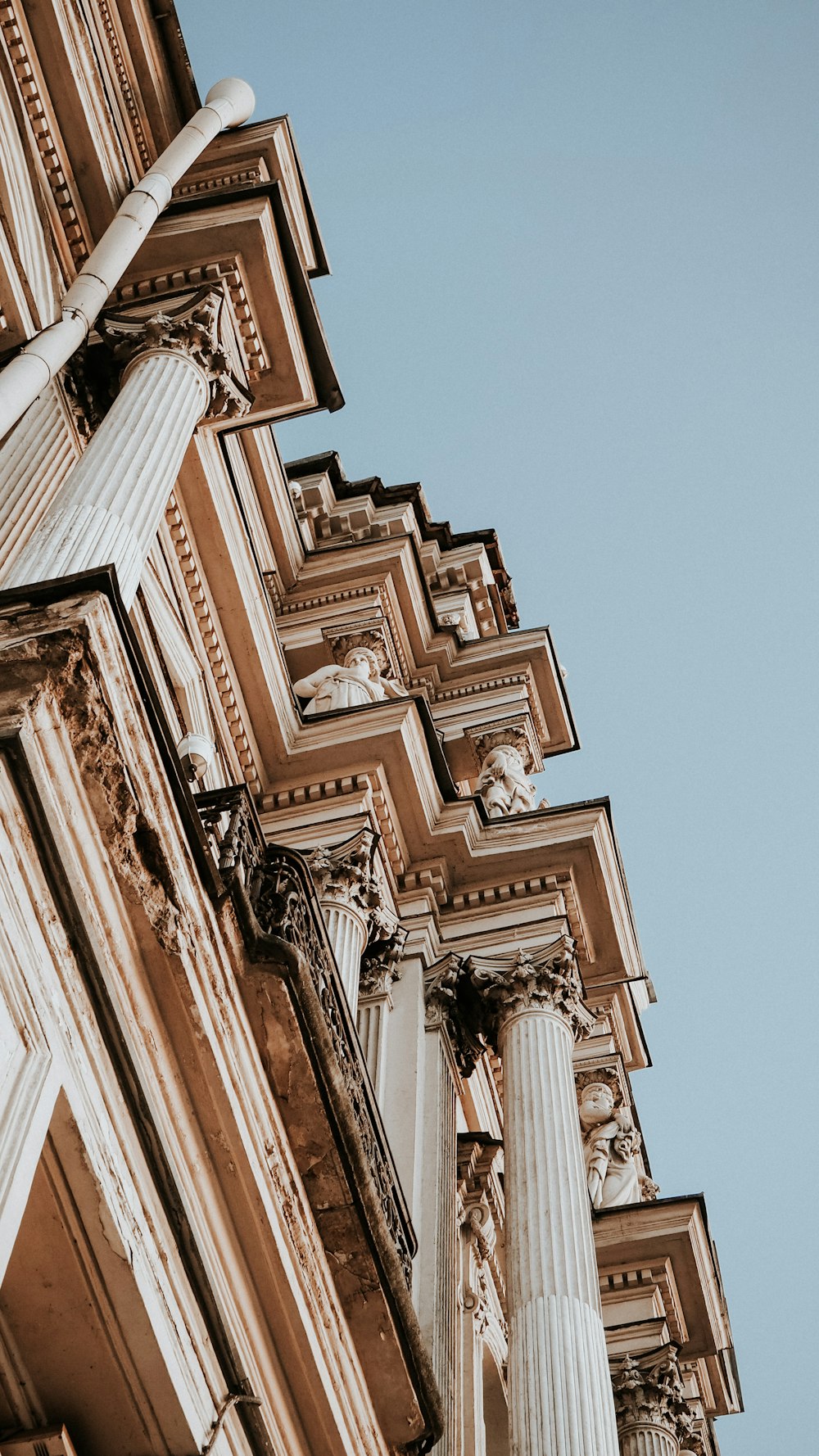 low angle photography of brown concrete building