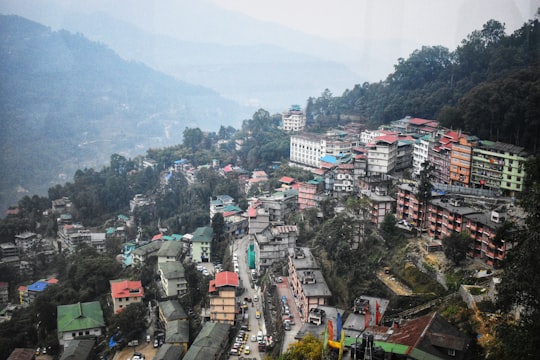 aerial view of city buildings during daytime in Sikkim India