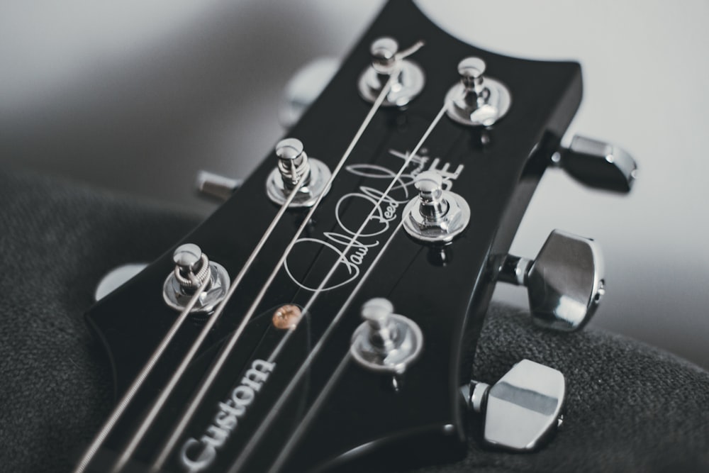 black and white electric guitar