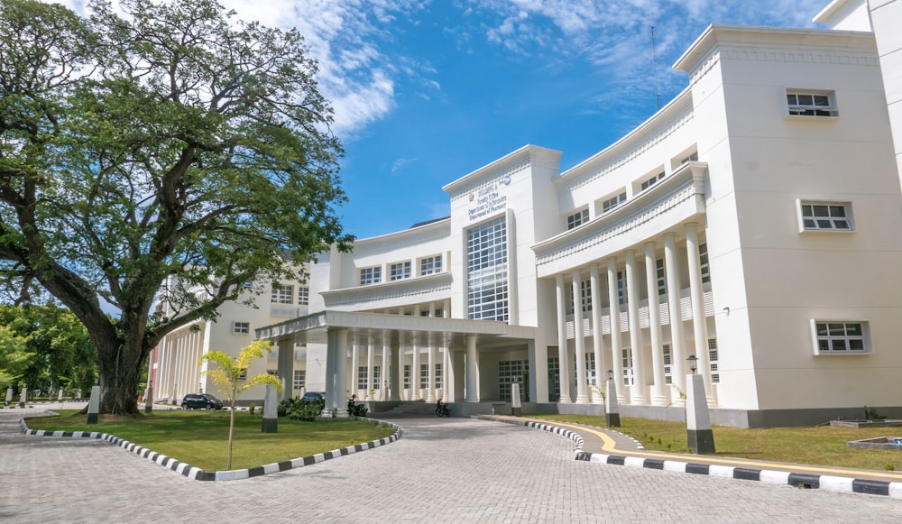 white concrete building near green trees during daytime