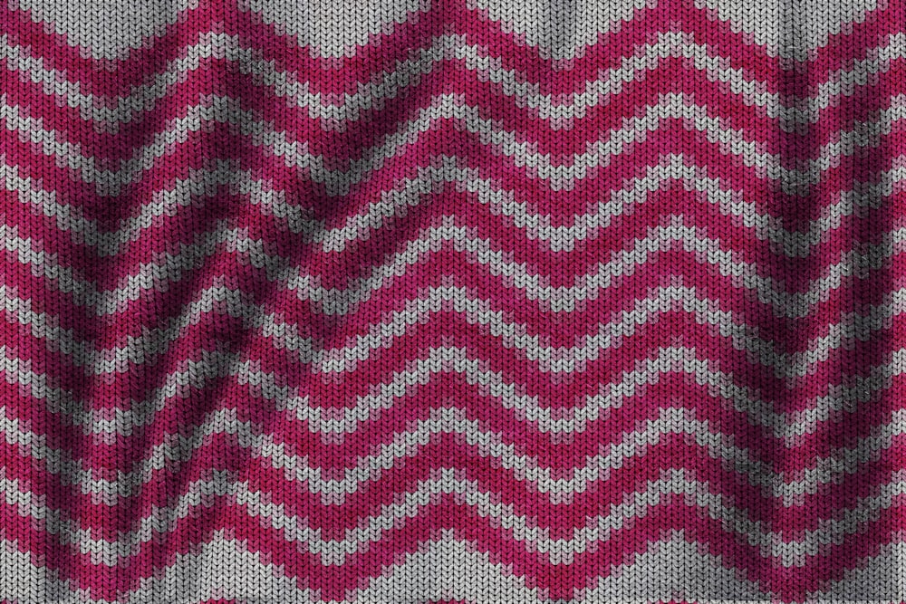 red and white chevron textile