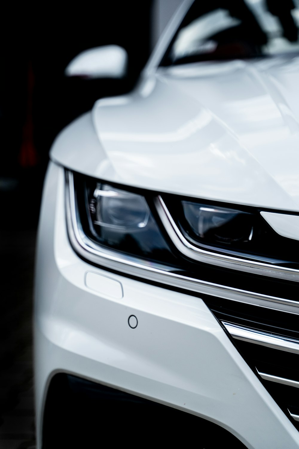 white car in close up photography