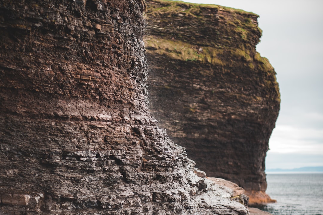 brown and green rock formation